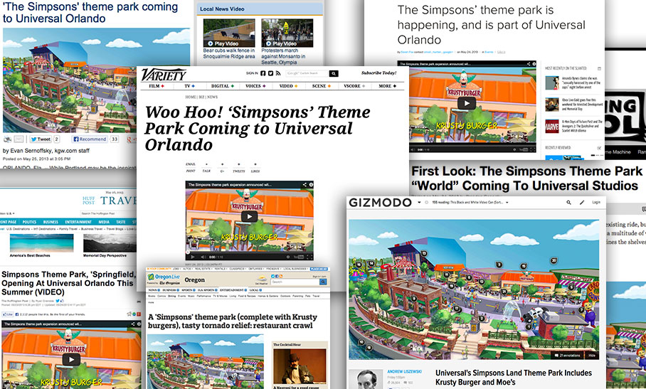 Simpsons theme park extention universal studios orlando press